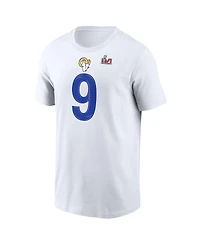 Men's Nike Matthew Stafford White Los Angeles RamsSuper Bowl Lvi Bound Name and Number T-shirt