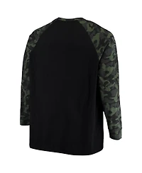 Men's Colosseum Black, Camo Texas A&M Aggies Oht Military-Inspired Appreciation Big and Tall Raglan Long Sleeve T-shirt