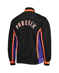 Men's Phoenix Suns Black Mitchell & Ness Hardwood Classics 75th Anniversary Authentic Warmup Full-Snap Jacket