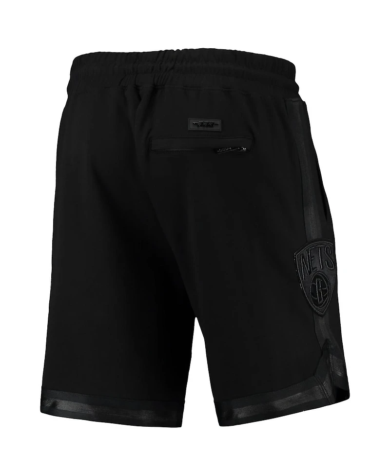 Men's Pro Standard Brooklyn Nets Triple Black Gloss Shorts