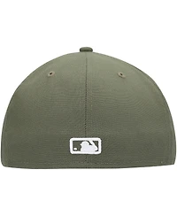 Men's New Era Olive Los Angeles Dodgers Logo White 59FIFTY Fitted Hat