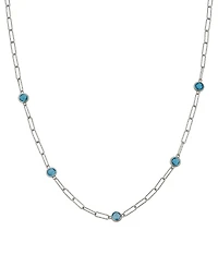 Swiss Blue Topaz Paperclip Link 18" Statement Necklace (4 ct. t.w.) Sterling Silver (Also Amethyst & Citrine)