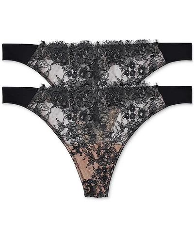 Skarlett Blue Women's Entice Front Lace Thong 3 Pack