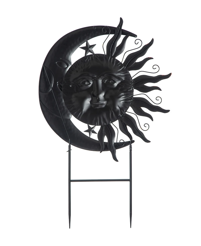 Glitzhome 36.25" Sun and Moon Yard Stake or Wall Decor