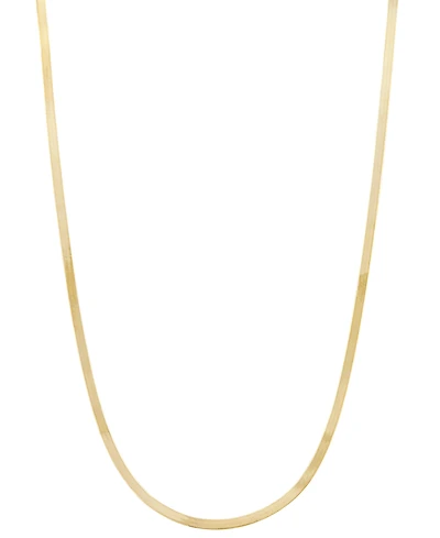 Lightweight Herringbone Link Chain Necklace (3-3/8mm) in 10k Gold, 16" + 2" extender