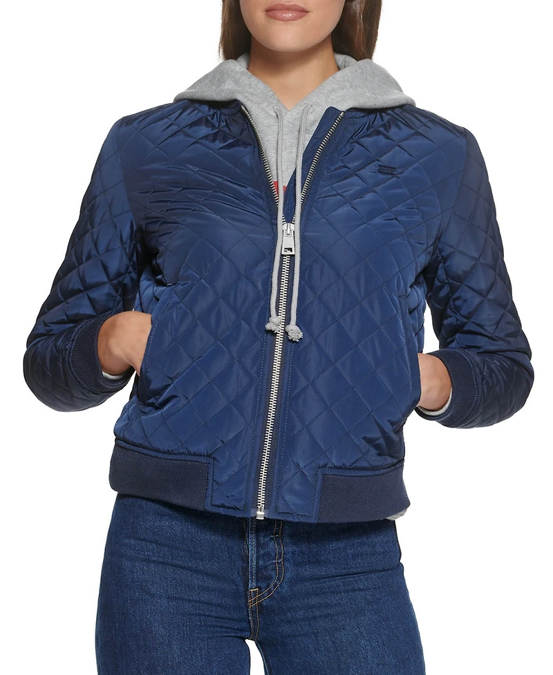 Levi's Women's Diamond Quilted Casual Bomber Jacket