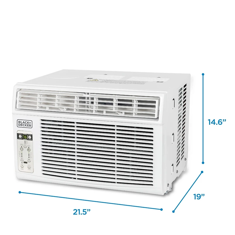 14300 Btu Window Air Conditioner Unit Ac Black+Decker with Remote Control Cools Up to 700 Square Feet, White