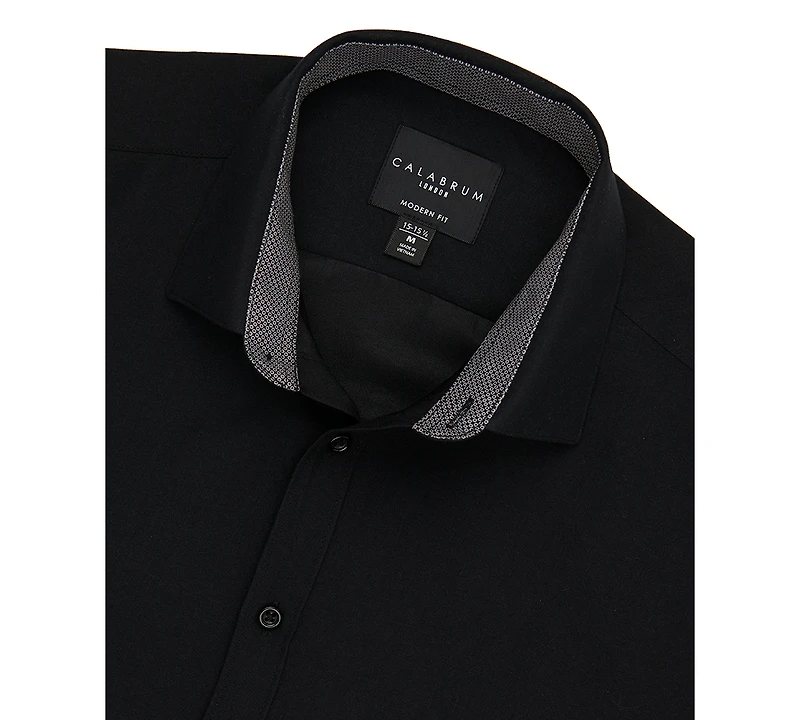 Calabrum Men's Regular Fit Solid Wrinkle Free Performance Dress Shirt