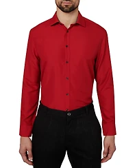 Calabrum Men's Regular Fit Solid Wrinkle Free Performance Dress Shirt