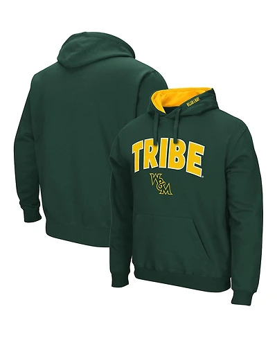 Men's Colosseum Green William & Mary Tribe Arch and Logo Pullover Hoodie