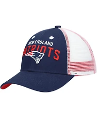 Preschool Unisex Navy, White New England Patriots Core Lockup Mesh Back Snapback Hat