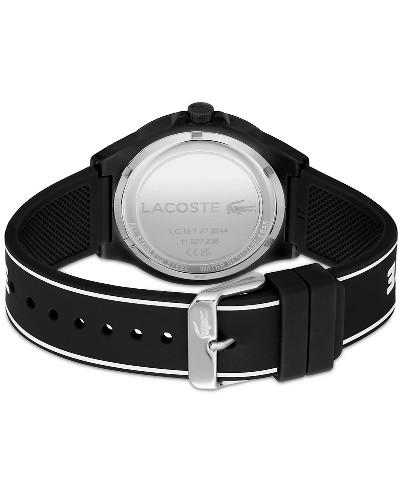 Lacoste Unisex NeoCroc Black Silicone Strap Watch 43mm