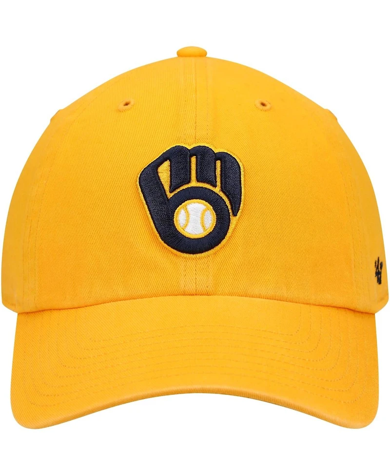 Men's '47 Gold Milwaukee Brewers Clean Up Adjustable Hat