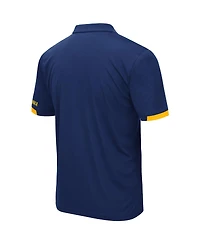 Men's Colosseum Navy West Virginia Mountaineers Logo Santry Polo Shirt