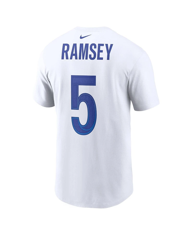 Men's Nike Jalen Ramsey White Los Angeles Rams Player Name Number T-shirt