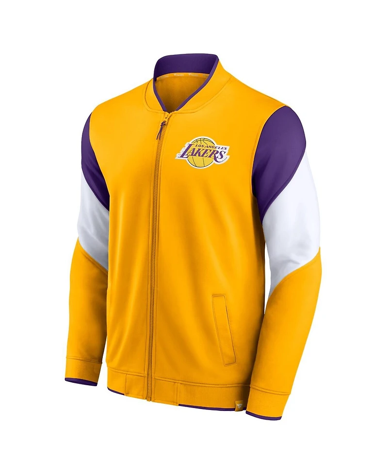 Men's Fanatics Gold, Purple Los Angeles Lakers League Best Performance Full-Zip Top