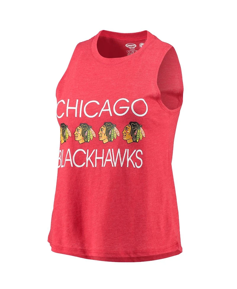 Women's Concepts Sport Red, Black Chicago Blackhawks Meter Tank Top and Pants Sleep Set