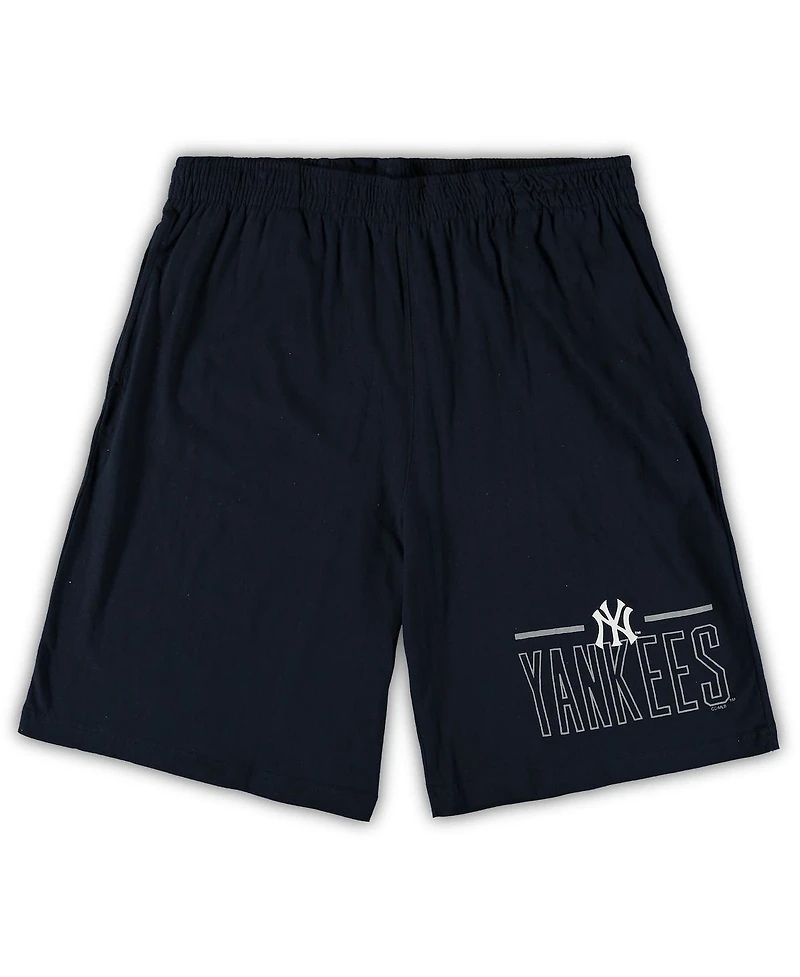 Men's Concepts Sport Heathered Gray, Navy New York Yankees Big and Tall T-shirt and Shorts Sleep Set