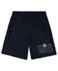 Men's Concepts Sport Heathered Gray, Navy New York Yankees Big and Tall T-shirt and Shorts Sleep Set