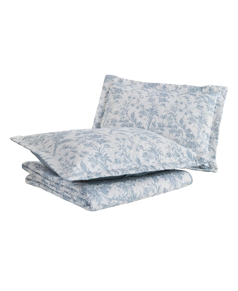 Laura Ashley Amberley Cotton Reversible 3-Pc. Quilt Set