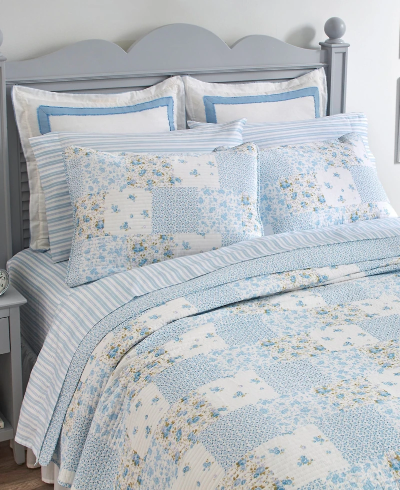 Laura Ashley Kenna Cotton Reversible -Pc. Quilt Set