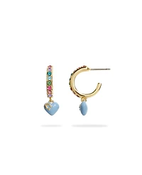 Coach Heart Charm Huggie Earrings