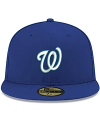 Men's Royal Washington Nationals Logo White 59Fifty Fitted Hat
