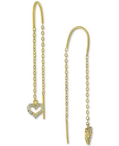 Giani Bernini Cubic Zirconia Heart Threader Earrings, Created for Macy's