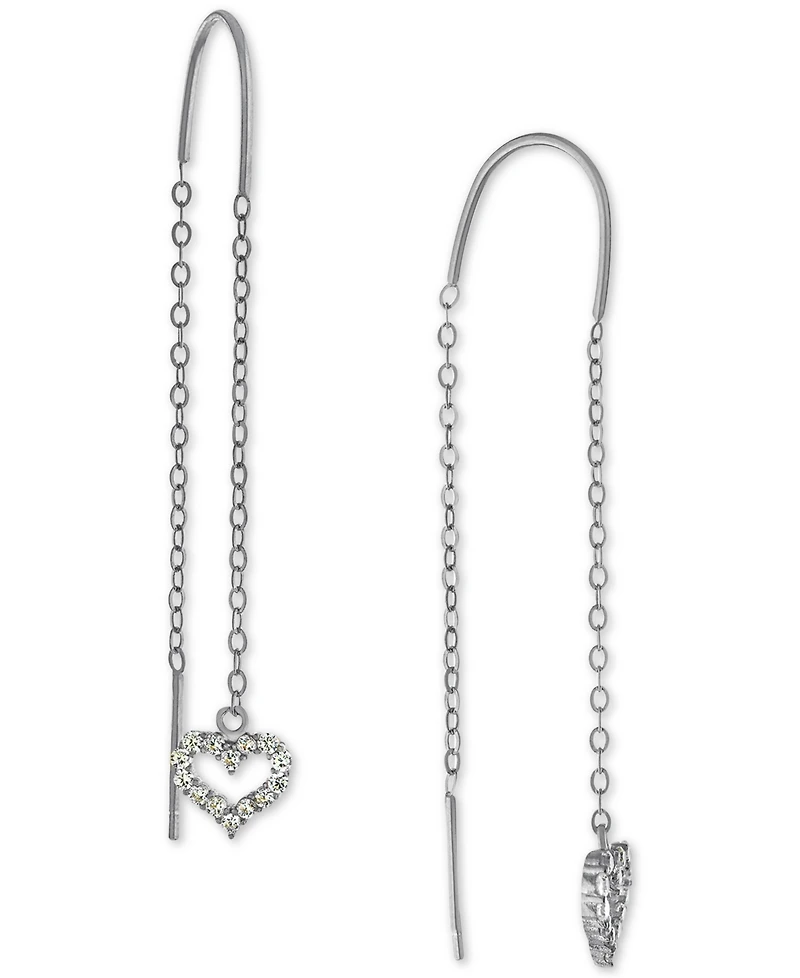 Giani Bernini Cubic Zirconia Heart Threader Earrings, Created for Macy's