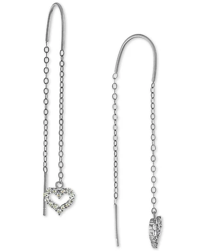Giani Bernini Cubic Zirconia Heart Threader Earrings, Created for Macy's