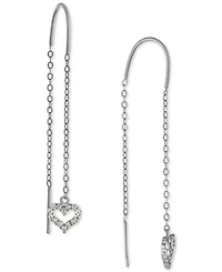 Giani Bernini Cubic Zirconia Heart Threader Earrings, Created for Macy's