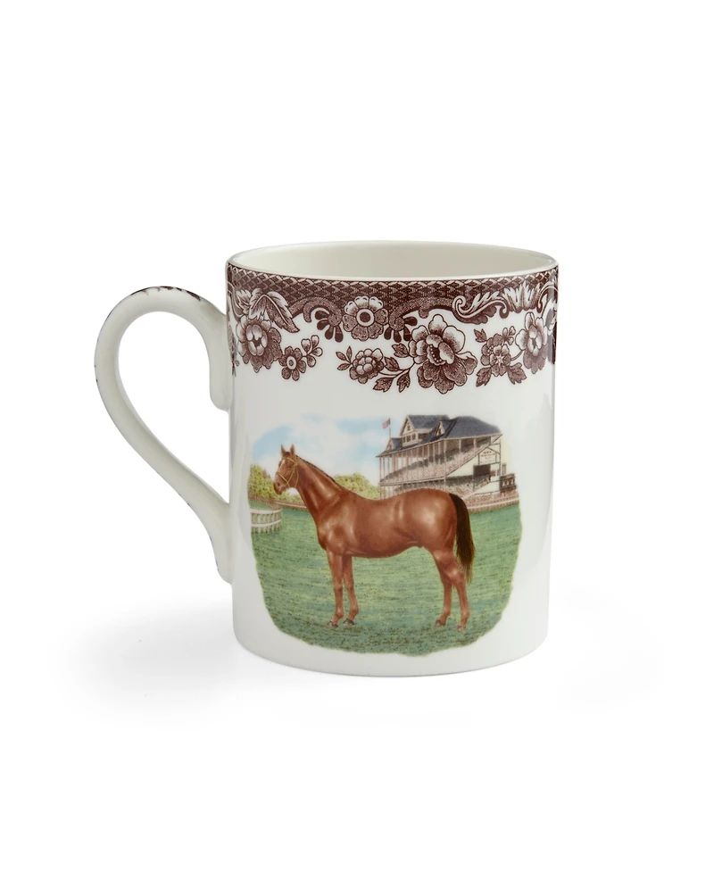 Spode Woodland Thoroughbred Horse Mugs, Set of 4