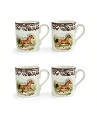 Spode Woodland American Quarter Horse Mug, Set of 4