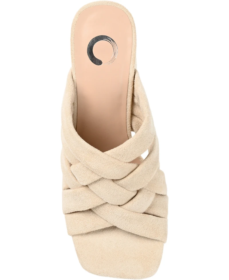 Journee Collection Women's Dorisa Woven Block Heel Sandals