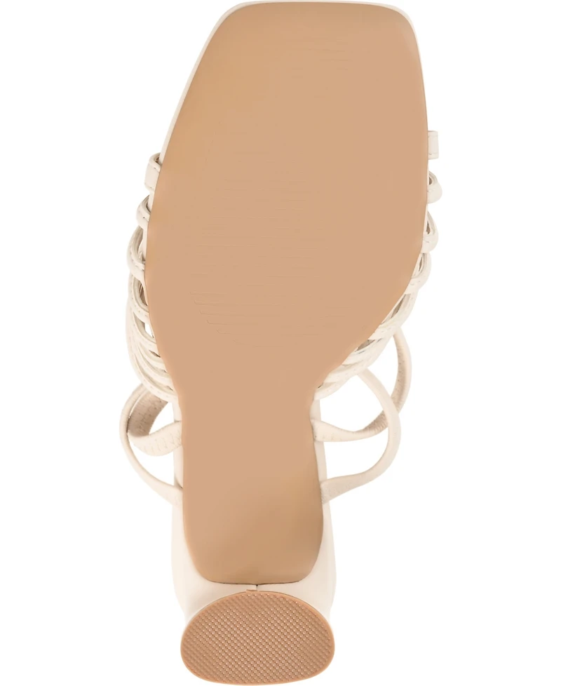 Journee Collection Women's Hera Strappy Block Heel Dress Sandals