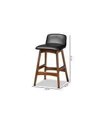 Darrin Mid-Century Modern Wood Counter Stool Set, 2 Piece