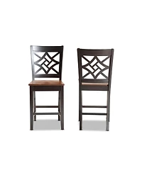 Nicolette Modern and Contemporary Wood Counter Stool Set, 2 Piece