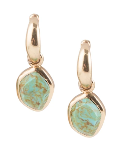 Barse Bold Bronze and Genuine Turquoise Drop Earrings