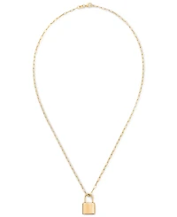 Padlock Paperclip 18" Pendant Necklace in 10k Gold