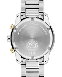 Movado Men's Swiss Chronograph Bold Verso Stainless Steel Bracelet Watch 44mm