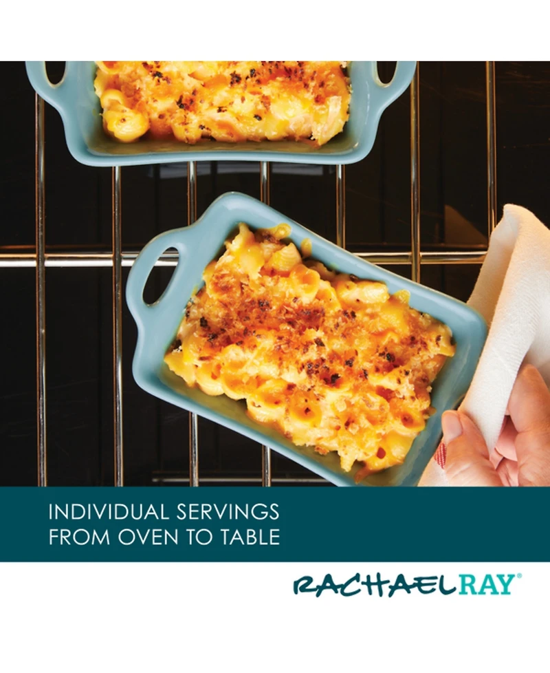 Rachael Ray Ceramics Rectangular Au Gratin Baking Dish, Set of 2