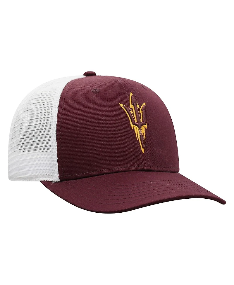 Men's Top of the World Maroon, White Arizona State Sun Devils Trucker Snapback Hat