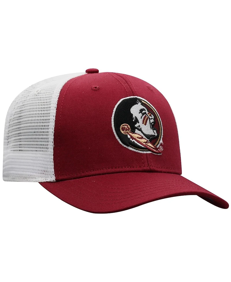 Men's Top of the World Garnet, White Florida State Seminoles Trucker Snapback Hat