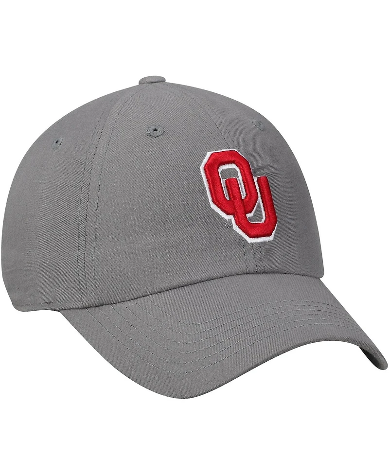 Men's Top of the World Gray Oklahoma Sooners Primary Logo Staple Adjustable Hat