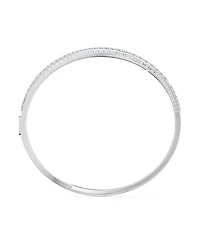 Swarovski Rose Gold-Tone Crystal Intertwining Double-Row Bangle Bracelet