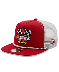 Men's New Era Red, White Nascar Golfer Snapback Adjustable Hat
