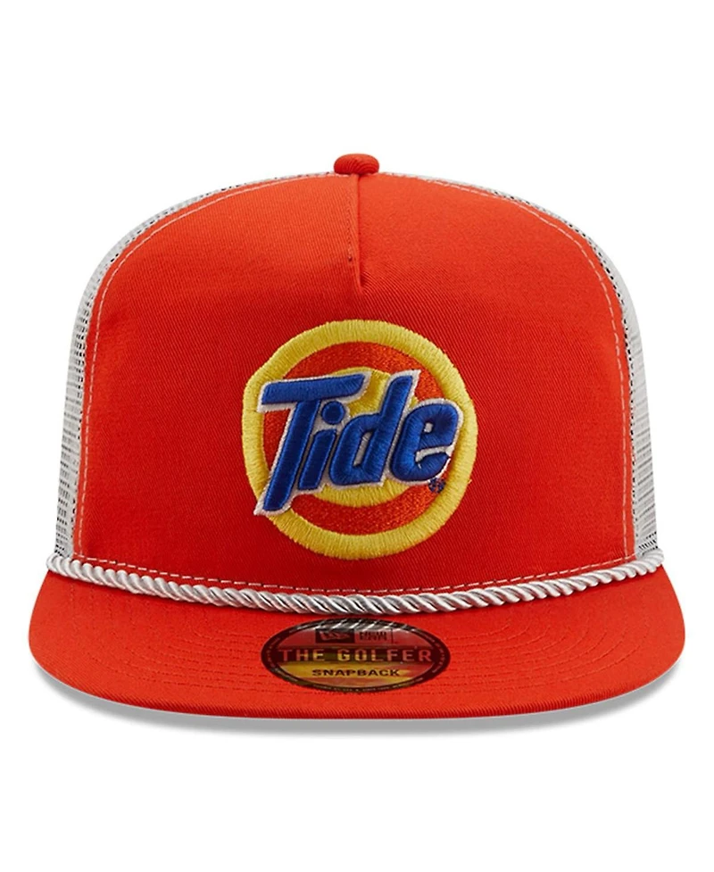Men's New Era Orange, White Erik Jones Golfer Snapback Adjustable Hat