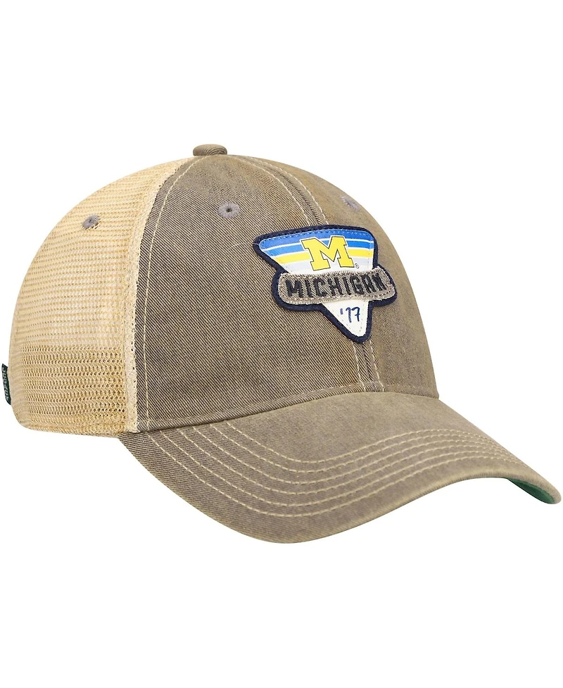 Men's Gray Michigan Wolverines Legacy Point Old Favorite Trucker Snapback Hat