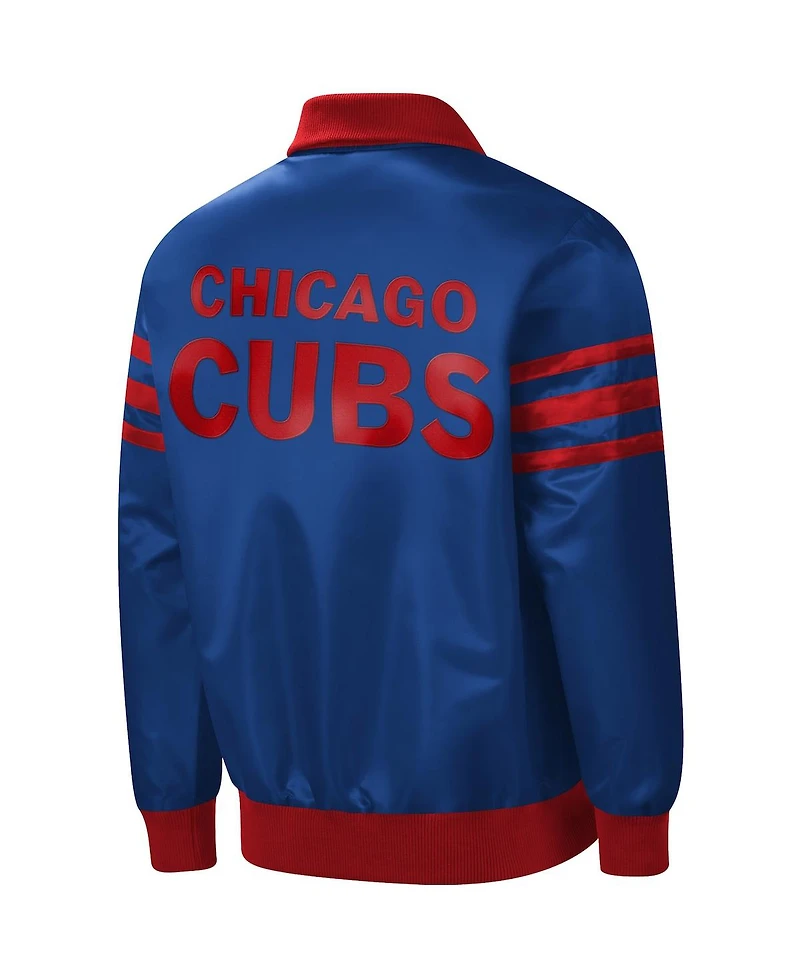 Men's Starter Royal Chicago Cubs The Captain Ii Full-Zip Varsity Jacket