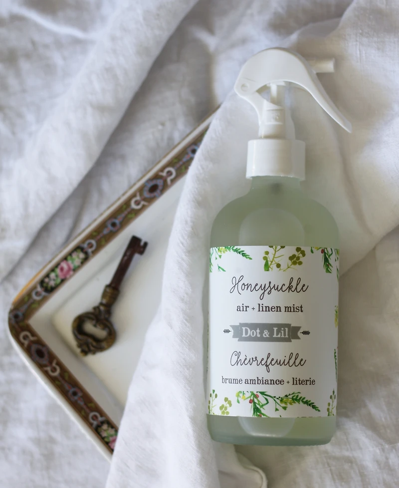 Dot & Lil Honeysuckle Air + Linen Mist, 8 oz.